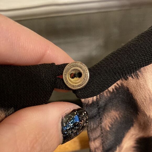 Mango Animal Print with Contrasting Black Trim Top - Picture 9 of 12